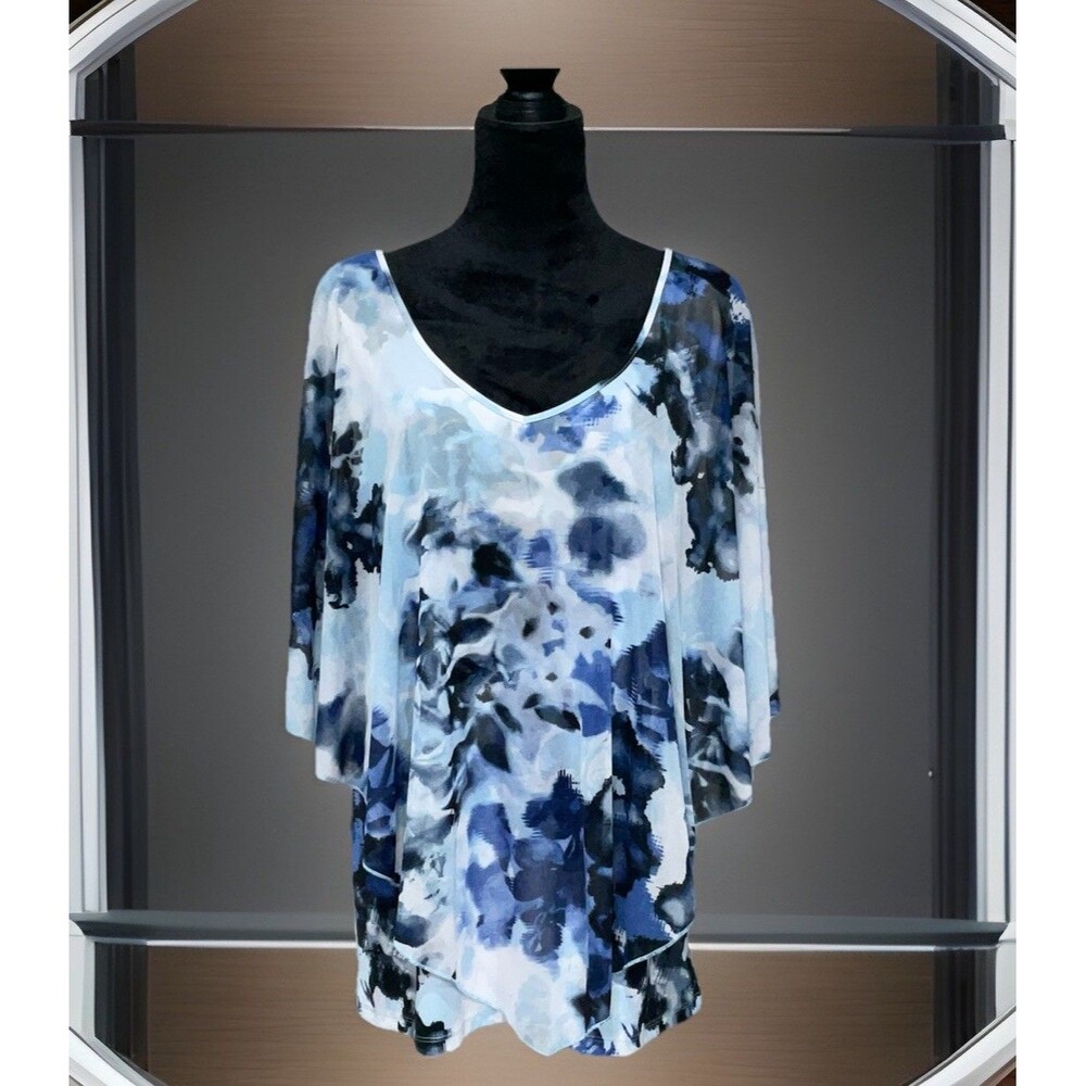 Suzanne Lawrence Women's Floral Print Blouse Size XL